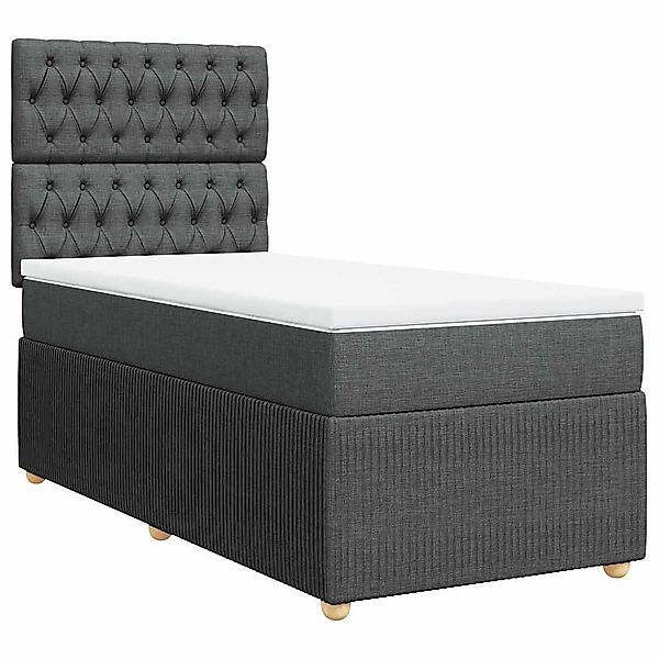 vidaXL Bett Boxspringbett mit Matratze Dunkelgrau günstig online kaufen