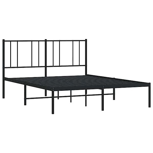 vidaXL Bettgestell mit Kopfteil Metall Schwarz 140x190 cm 352480 günstig online kaufen