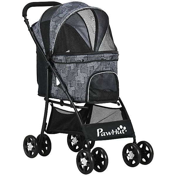 PawHut Hunde Buggy faltbar Hundetrolley mit Kissen für Hunde & Katzen, Netz günstig online kaufen