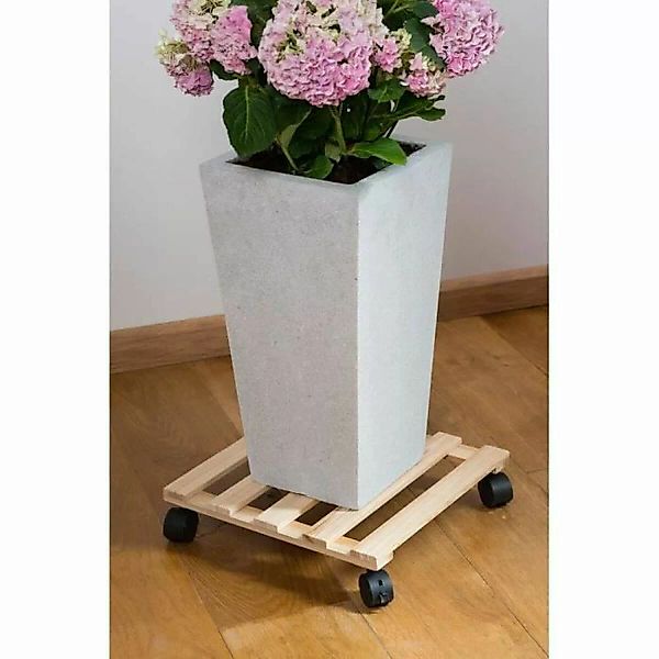 Blumentopfhalterung Mit Rädern Nature Tannenholz (35 X 35 X 7,4 Cm) günstig online kaufen