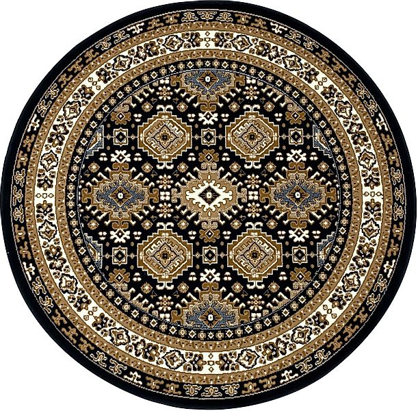 my home Teppich "Diantha" rund 7 mm Höhe Orient-Optik, Teppich mit Bordüre, günstig online kaufen