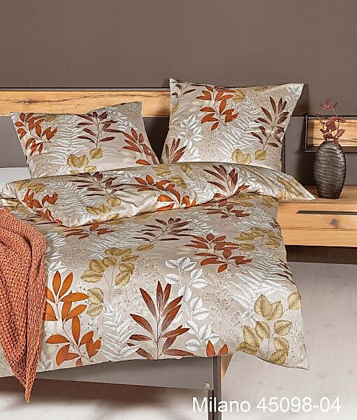 Janine Janine Mako-Satin Bettwäsche MILANO 45098 zedernholz naturell Größe: günstig online kaufen