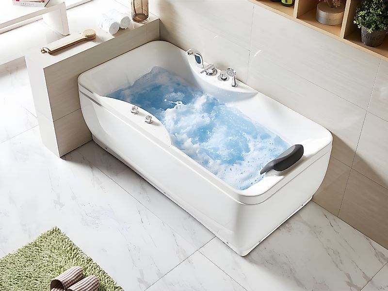 Whirlpool-Badewanne - Weiß - 1 Person - 140 Liter - 150 x 75 x 54,5 cm - Ec günstig online kaufen