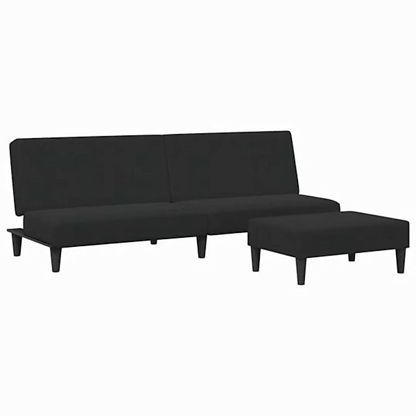 vidaXL Schlafsofa, Sofa 2-Sitzer mit Fußhocker Schwarz Samt günstig online kaufen