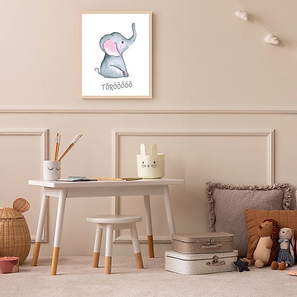 Lüttenhütt Bild mit Rahmen "oder Poster, Elefant mit Spruch", Elefant-Elefa günstig online kaufen