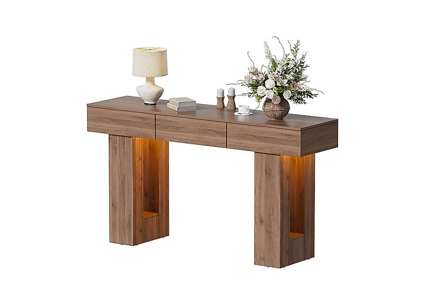 TWSOUL Konsolentisch 140cm Beistelltisch Flurtisch Sofatisch mit 3 Schublad günstig online kaufen