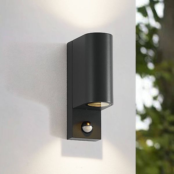 Lindby Außenwandleuchte Palina, Sensor, IP44, anthrazit günstig online kaufen