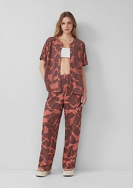 QS Stoffhose High-Rise-Hose mit Print aus Viskose günstig online kaufen