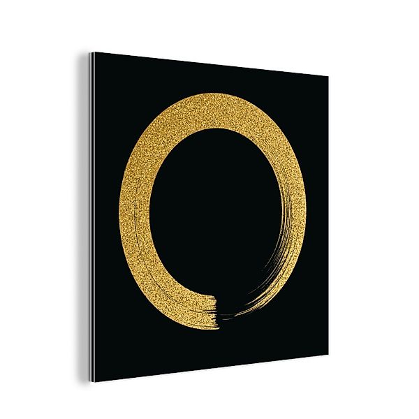 MuchoWow Metallbild Kreis aus goldenem Glitter günstig online kaufen