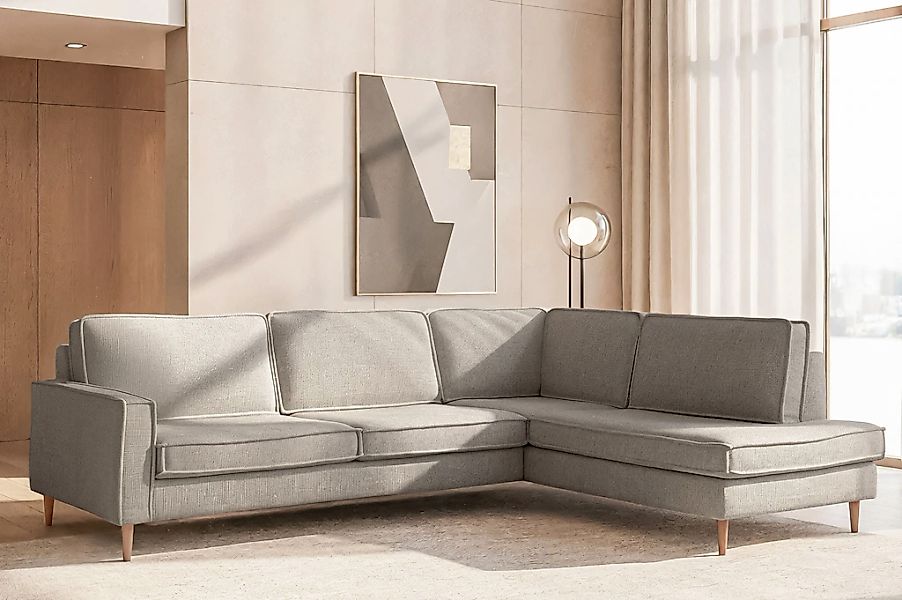 Home affaire Ecksofa "Pinto Skandi, 290 cm, Chenille, Struktur, Ottomane li günstig online kaufen