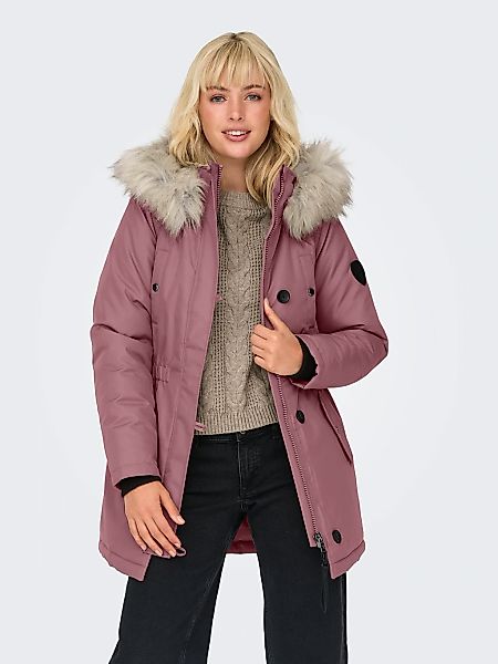 ONLY Parka "ONLIRIS FUR WINTER PARKA LIFE CC OTW", mit Kapuze, mit verdeckt günstig online kaufen
