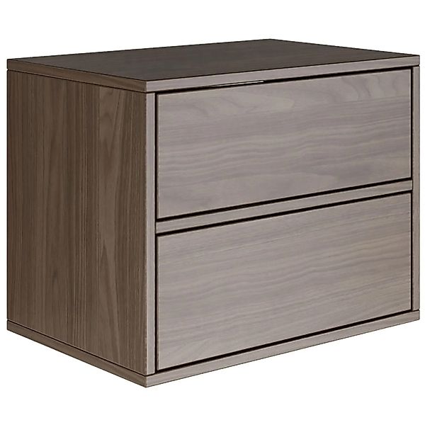 Selsey Nachttisch Framme Hängend mit Zwei Schubladen Nussbaum Optik 50 cm günstig online kaufen