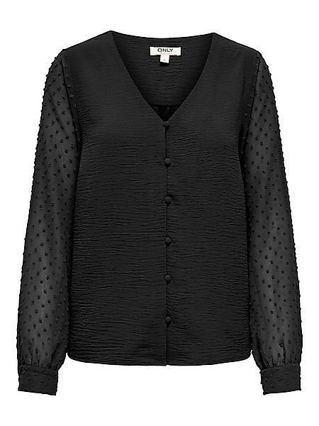 ONLY Langarmbluse ONLRHODES METTE L/S DOBBY VNECK TOP WVN Kunstfaser, regul günstig online kaufen