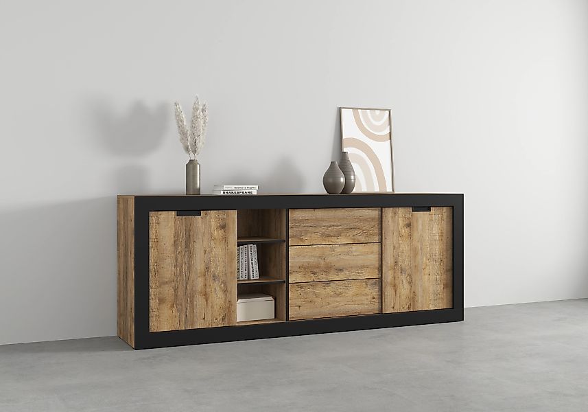 INOSIGN Sideboard "Tudor, Breite 220 cm Aufbewahrungsschrank 2 Schiebetüren günstig online kaufen