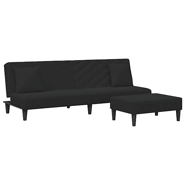 vidaXL 2-Tlg Sofagarnitur mit Kissen Schwarz Samt 3216265 günstig online kaufen