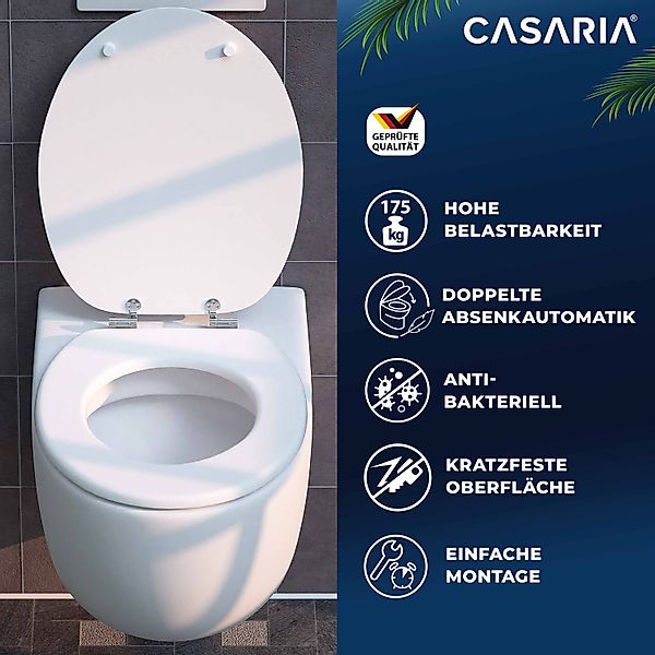 Casaria WC-Sitz, Doppelte Absenkautomatik MDF Holz günstig online kaufen