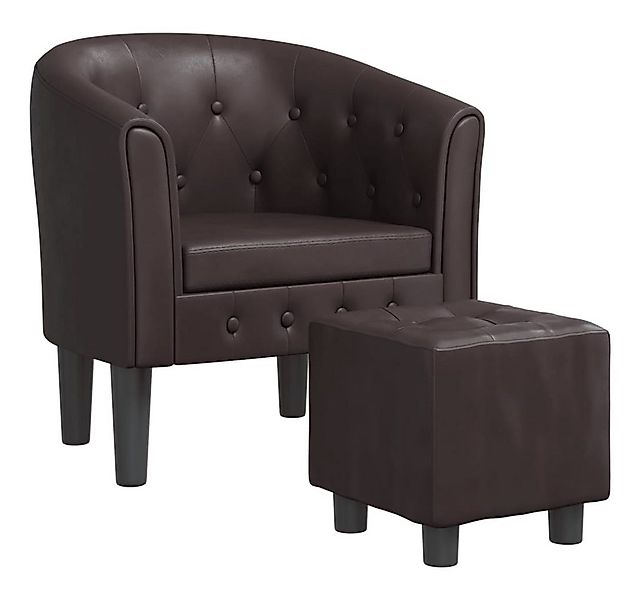 vidaXL Sessel Clubsessel mit Fußhocker Braun Kunstleder (1-St) günstig online kaufen