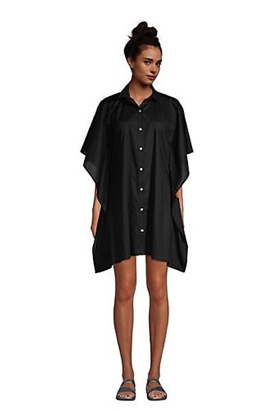 Kaftan-Hemdkleid aus Baumwoll-Popeline, Damen, Größe: XS Normal, Schwarz, b günstig online kaufen