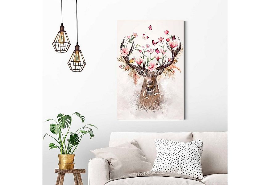 Reinders! Deco-Panel Hirsch in Blumen günstig online kaufen