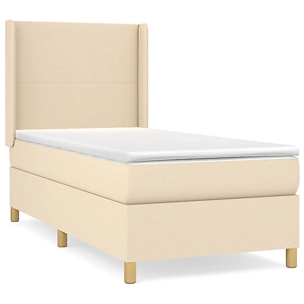 vidaXL Boxspringbett mit Matratze Creme 90x200 cm Stoff1380089 günstig online kaufen