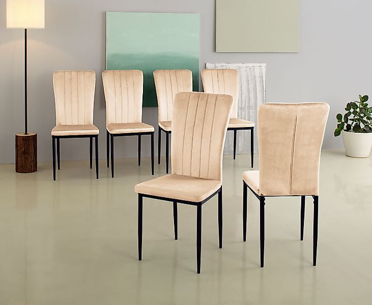 Home affaire 4-Fußstuhl "Bergamo" (Set) 6 Stk.erhältlich in Samt, Vintage-M günstig online kaufen