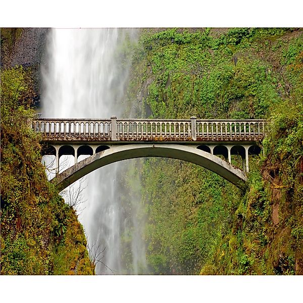 Sanders & Sanders Fototapete Wasserfall Grün und Grau 360 x 270 cm 600480 günstig online kaufen