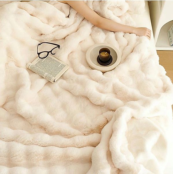 Wohndecke Kunstkaninchenfleece Plüschdecke 160x200 *kein fusseln günstig online kaufen