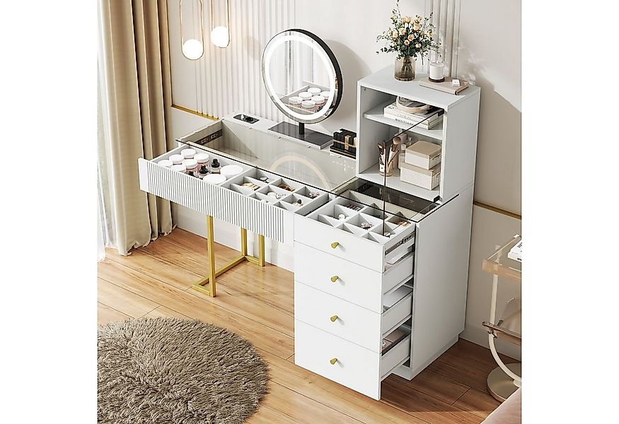 OKWISH Schminktisch luxuriöser Frisiertisch für moderne Schlafzimmer (mit L günstig online kaufen