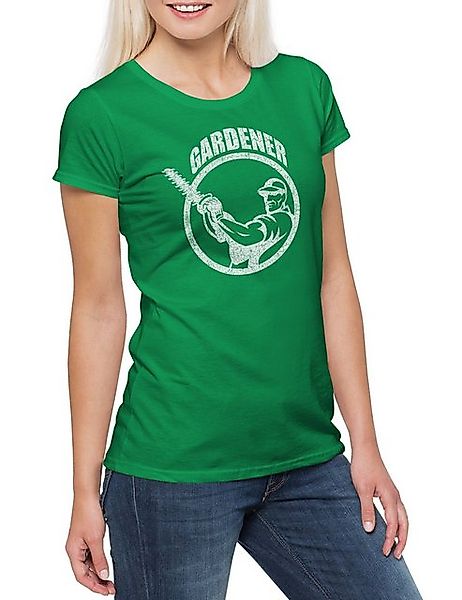 Urban Backwoods Print-Shirt Gardener Damen T-Shirt Holzfäller Axt Waldarbei günstig online kaufen