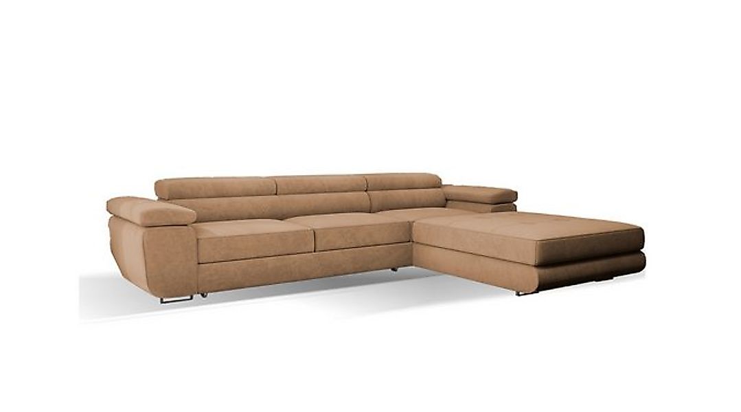 Goldstoff Ecksofa platzsparende Schlafcouch mit Stauraum, Eckcouch mit vers günstig online kaufen