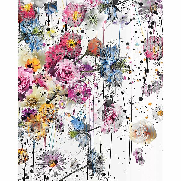 Sanders & Sanders Fototapete Blumen Malen Multicolor 200 x 250 cm 611881 günstig online kaufen