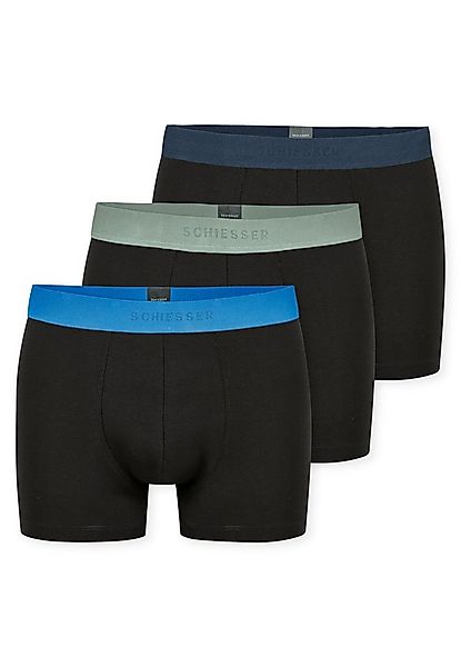 Schiesser Boxershorts 95/5 (3er Pack) mit farbigem Logobund günstig online kaufen