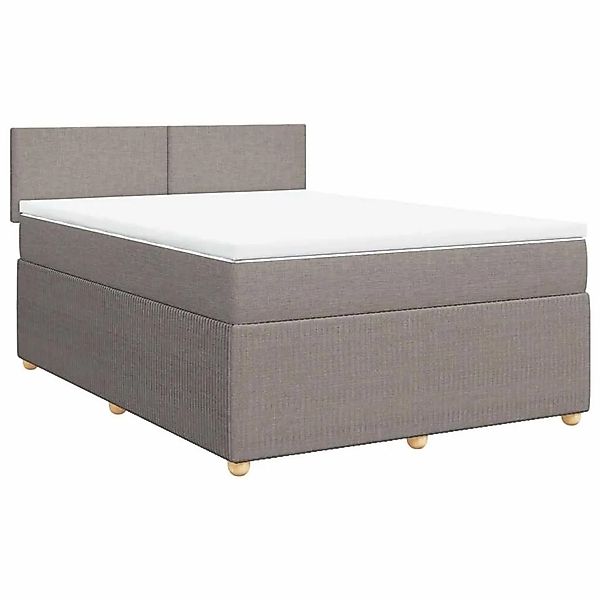 vidaXL Boxspringbett mit Matratze Taupe 140x200 cm Stoff 3287476 günstig online kaufen
