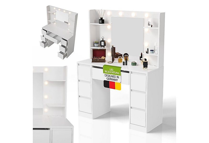 Juskys Schminktisch Malia, LED-Beleuchtung, 3 Helligkeitsstufen, modern, 7 günstig online kaufen
