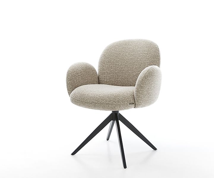 Drehstuhl Nube-Flex mit Armlehnen Webstoff Soft Beige Kreuzgestell breit Sc günstig online kaufen