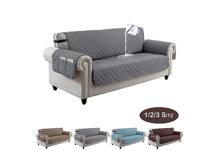 BTTO Sesselschoner Sofahusse mit Taschen, Sofaschoner 1/2/3 Sitzer Rutschfe günstig online kaufen