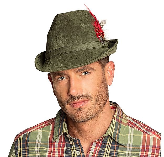 Boland Trachten-Kostüm Hut Jagdmeister grün Trachtenhut mit Feder Accessoir günstig online kaufen