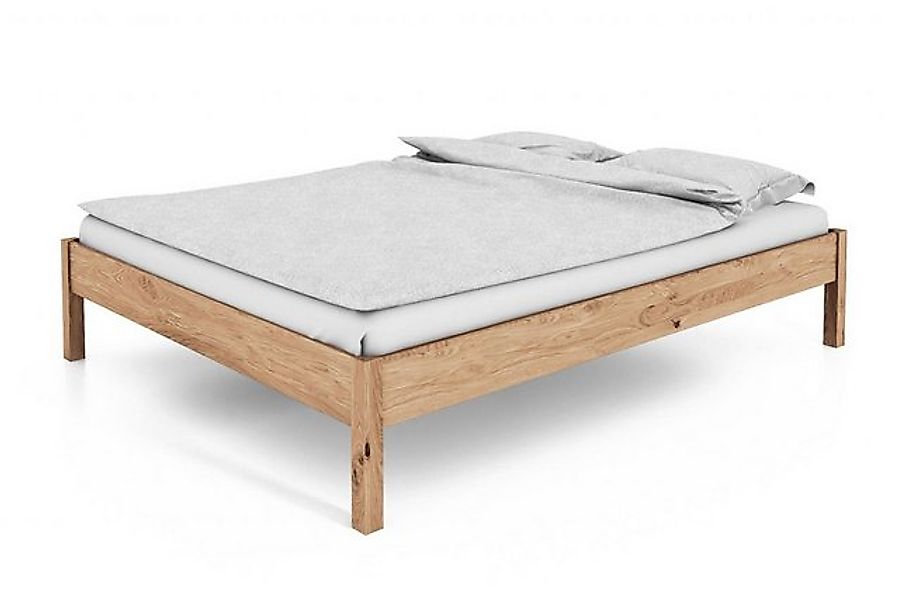 Natur24 Einzelbett Bett Bento 1 Wildeiche massiv 160x200cm ohne Kopfteil mi günstig online kaufen