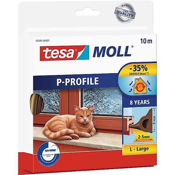 tesa® Insulation Dichtungsband P-Profil Braun 10 m günstig online kaufen