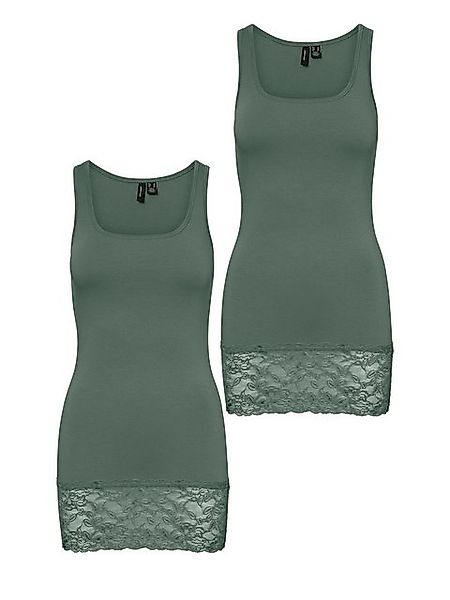 Vero Moda Shirttop 2er-SET Basic Design mit Spitzenabschluss am Saum (2-tlg günstig online kaufen