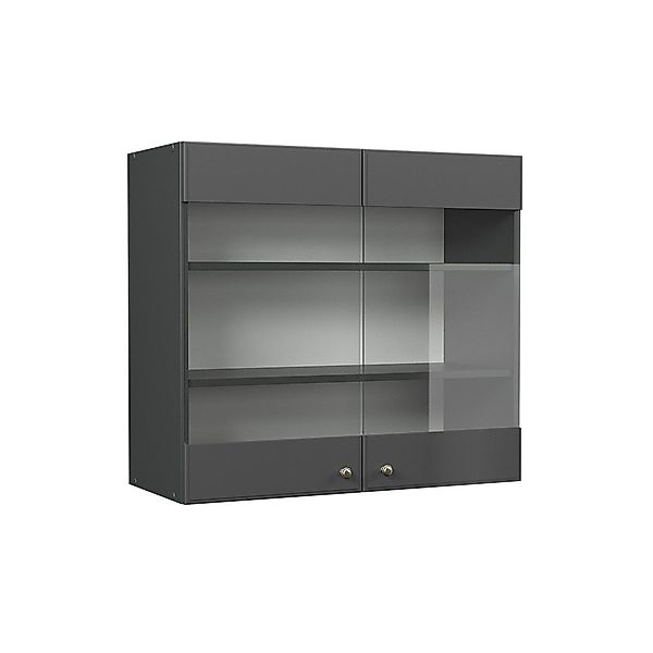 Vicco Glashängeschrank Fame-Line, Anthrazit-Gold Landhaus/Anthrazit, 80 günstig online kaufen