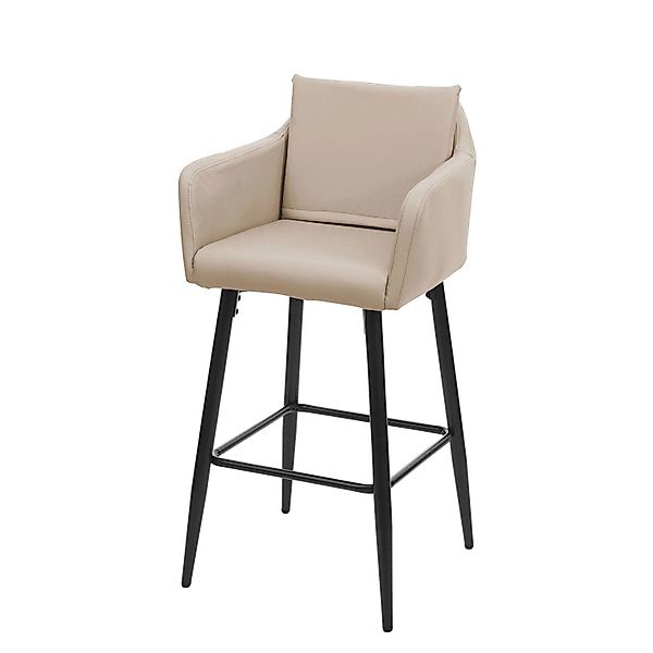 PROREGAL Barhocker Mit Lehne Sitzhöhe 74cm Fußablage Metall Kunstleder Taup günstig online kaufen