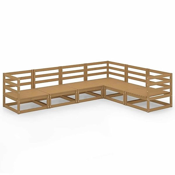 vidaXL 6-tlg Garten-Lounge-Set Honigbraun Massivholz Kiefer Modell 2 günstig online kaufen