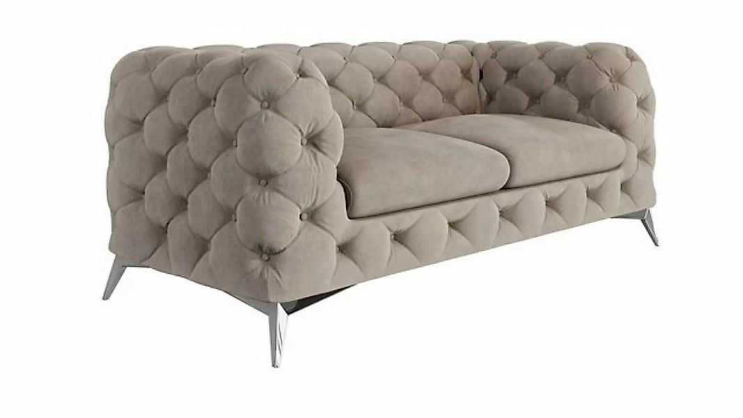 S-Style Möbel 2-Sitzer Chesterfield Sofa Kalina mit Silber Metall Füßen, mi günstig online kaufen