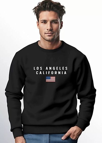 Neverless Sweatshirt Sweatshirt Herren Bedruckt Schriftzug California Los A günstig online kaufen