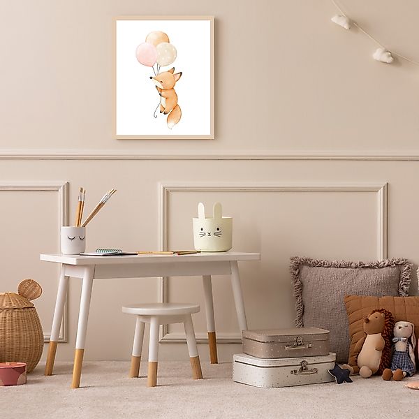 Lüttenhütt Bild mit Rahmen »oder Poster, Fuchs mit Luftballons«, Fantasy-Fü günstig online kaufen