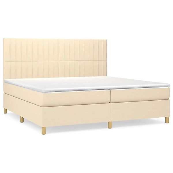 vidaXL Boxspringbett mit Matratze Creme 200x200 cm Stoff1395644 günstig online kaufen