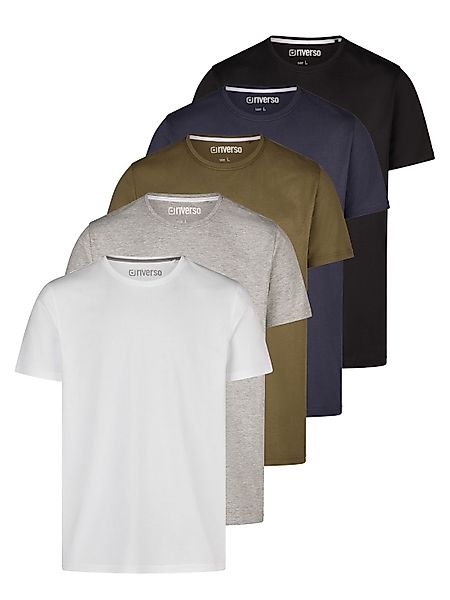 riverso T-Shirt Herren Basicshirt RIVDean 5er Set Pack Regular Fit (Vorteil günstig online kaufen