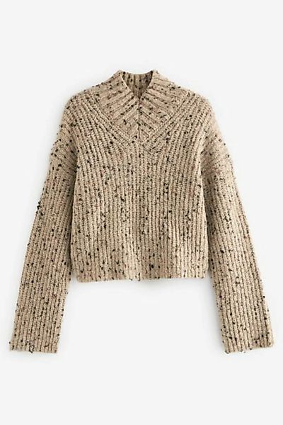 Next V-Ausschnitt-Pullover Gerippter Pullover mit V-Ausschnitt (1-tlg) günstig online kaufen
