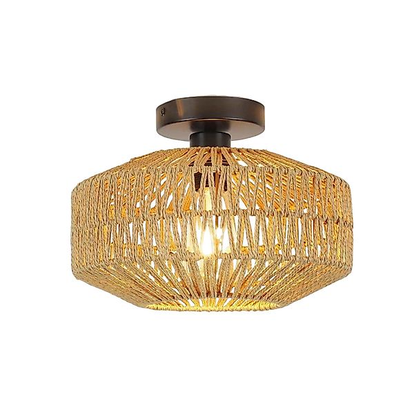 TWSOUL Deckenleuchte Vintage Rattan Lampe Boho günstig online kaufen